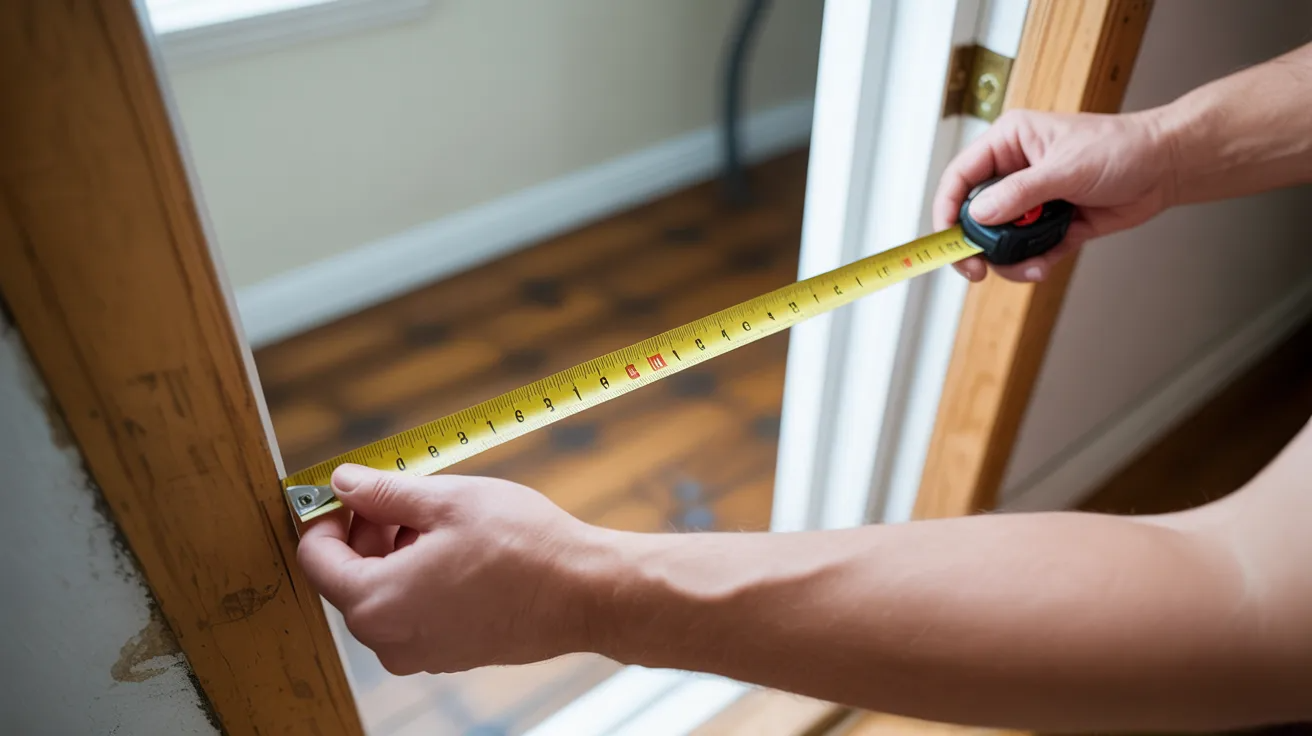 Measuring the width of a doorway for a barn door