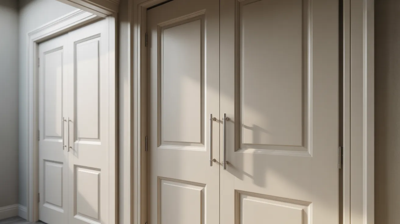 Shaker-style doors on a laundry closet.