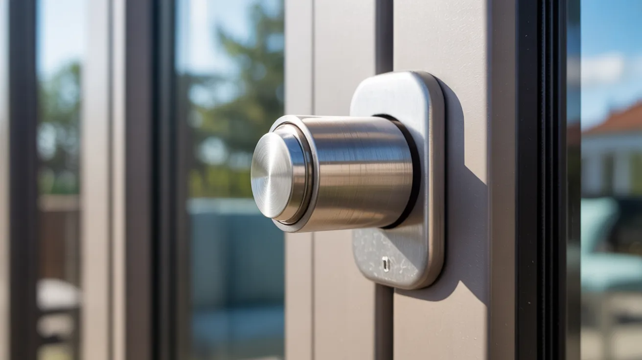 Thumb turn lock on a sliding glass door