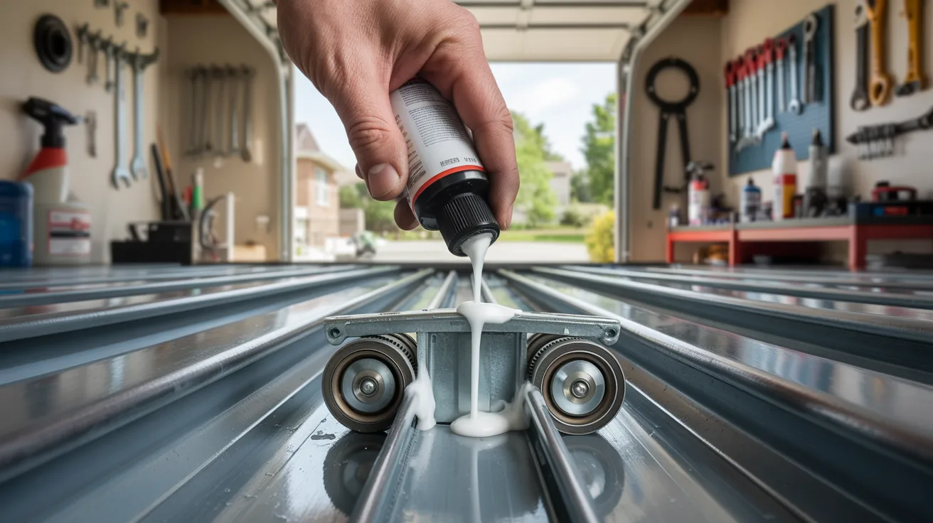 Lubricating garage door rollers and hinges