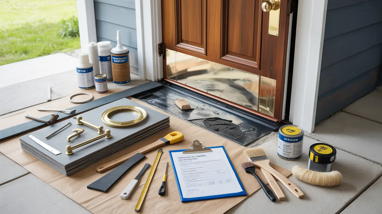Realistic exterior door hidden costs including frame repair hardware weatherproofing permits and finishing elements.