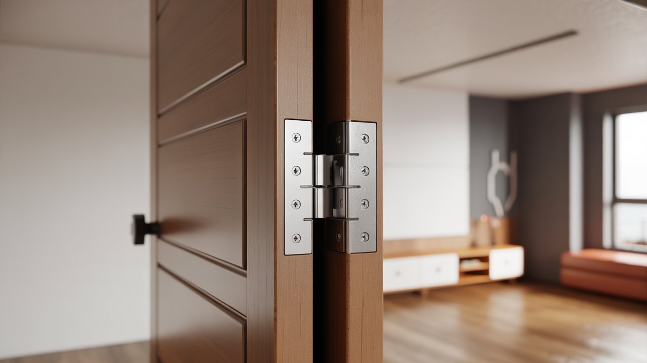 Closed door showing hinge placement and swing direction for correct replacement ordering.