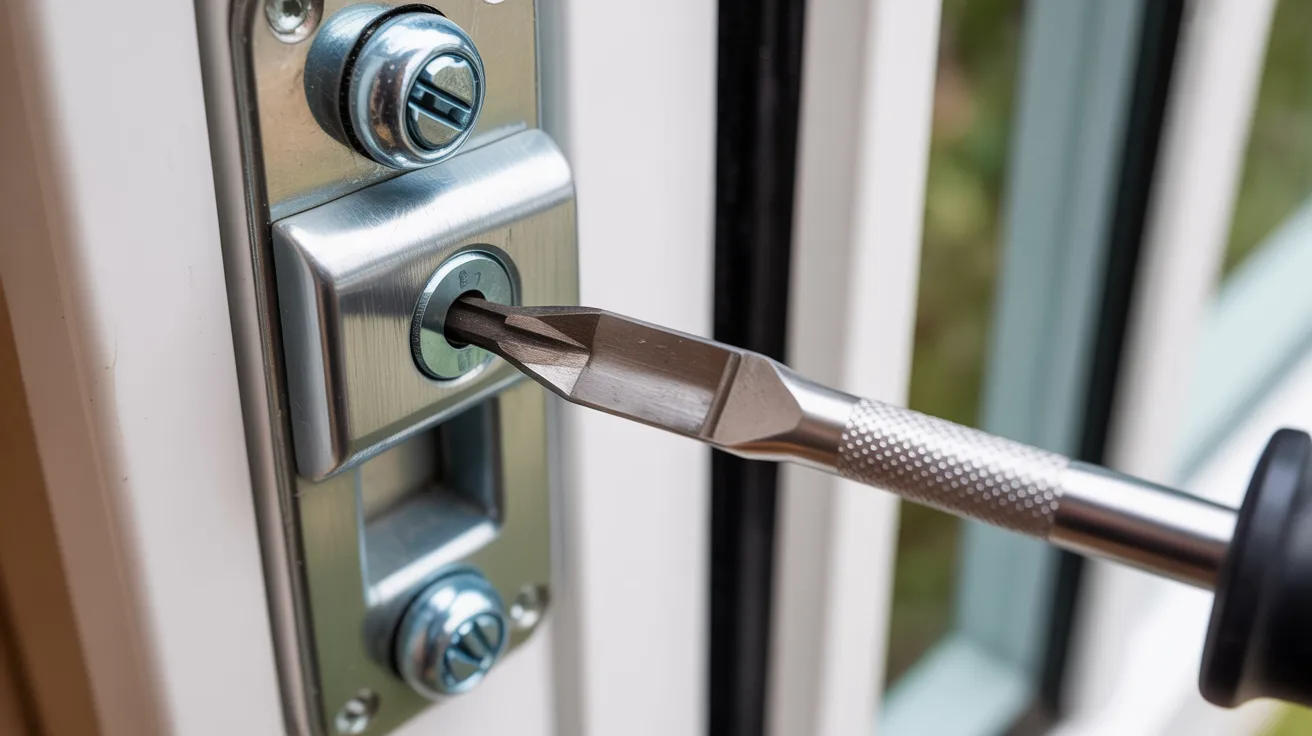 Carefully releasing a sliding door lock mechanism