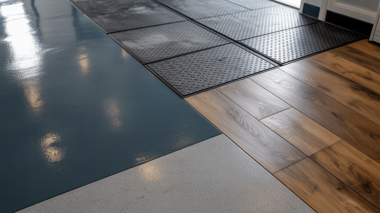 Durable flooring options for a garage mudroom