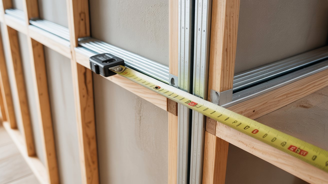 Measuring wall thickness and jamb depth to match replacement door frame size.