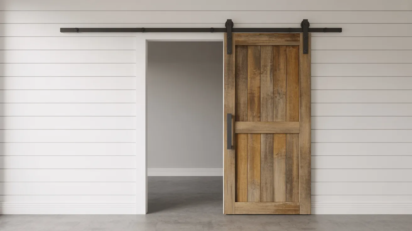 Wall space beside doorway for barn door sliding clearance