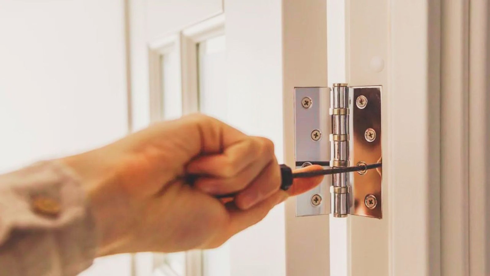 Testing the swing of a newly installed door