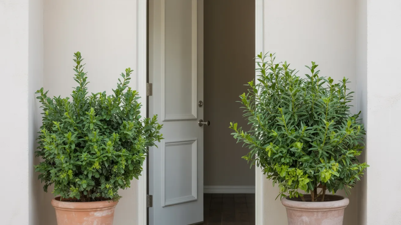 Healthy green plants placed beside the feng shui front door.</strong></p>
<p>Living plants near the front door bring vibrant energy. In feng shui, greenery symbolizes growth, “></p>
<p>Keep them healthy and watered. Dead or dying plants have the opposite effect, pulling down the energy around your entrance. Remove them immediately. You don't need a garden.</p>
<p>A couple of potted plants on either side of the door is enough to create a fresh, lively feel that supports positive chi.</p>
<h3>9. Avoid Placing Mirrors Directly Across From the Door</h3>
<p><img decoding=