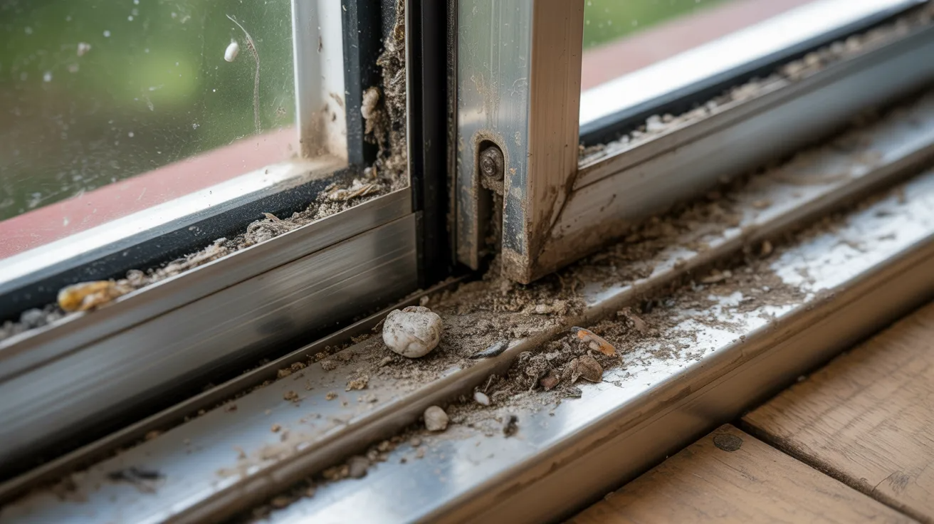Dirty sliding door track causing the door to stick