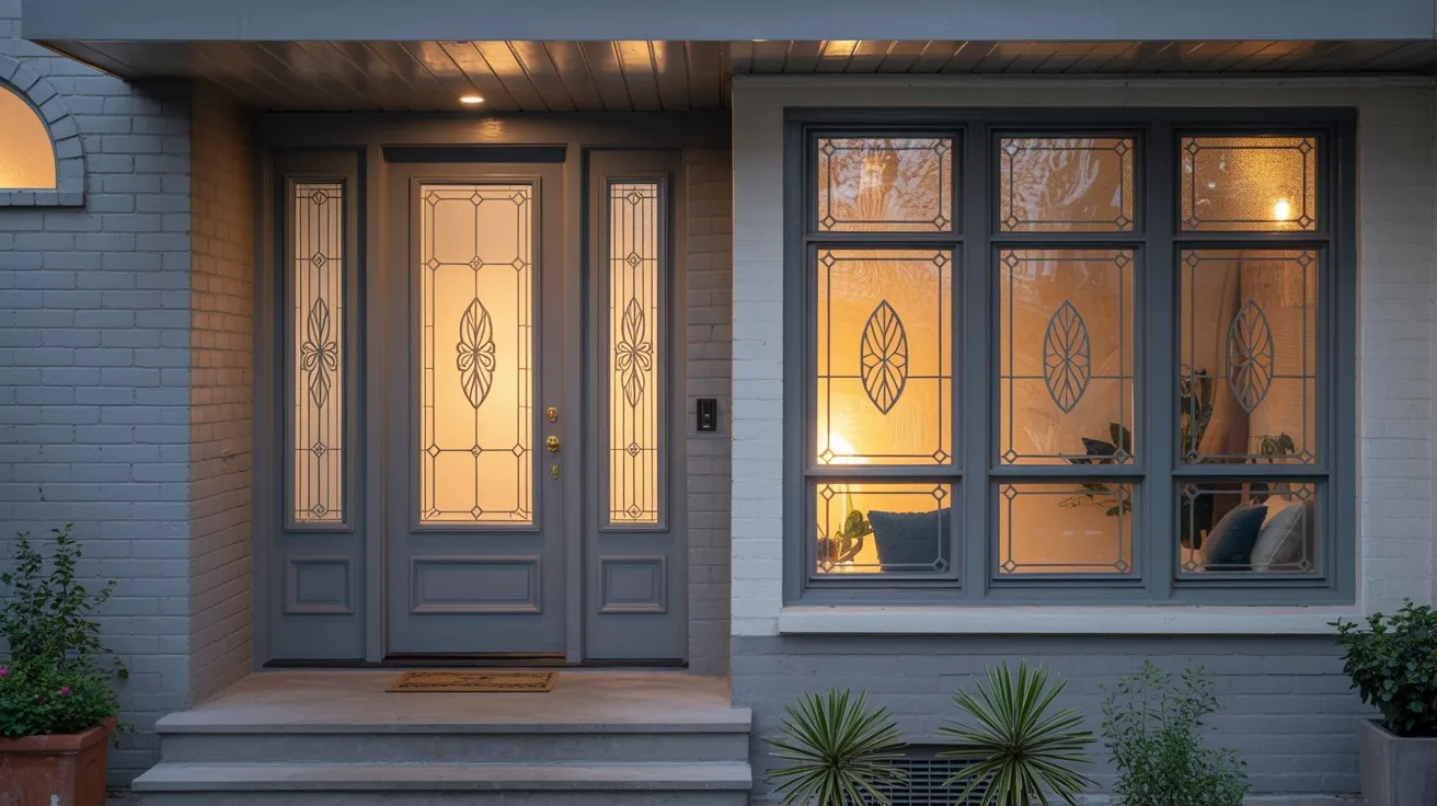 Insulated decorative glass panels combining stylish design with energy-efficient winter insulation.