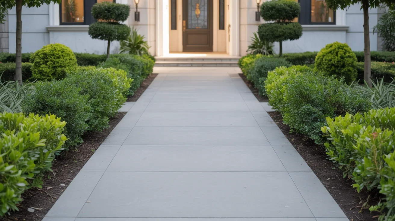 Clear pathway leading to front door with tidy landscaping.